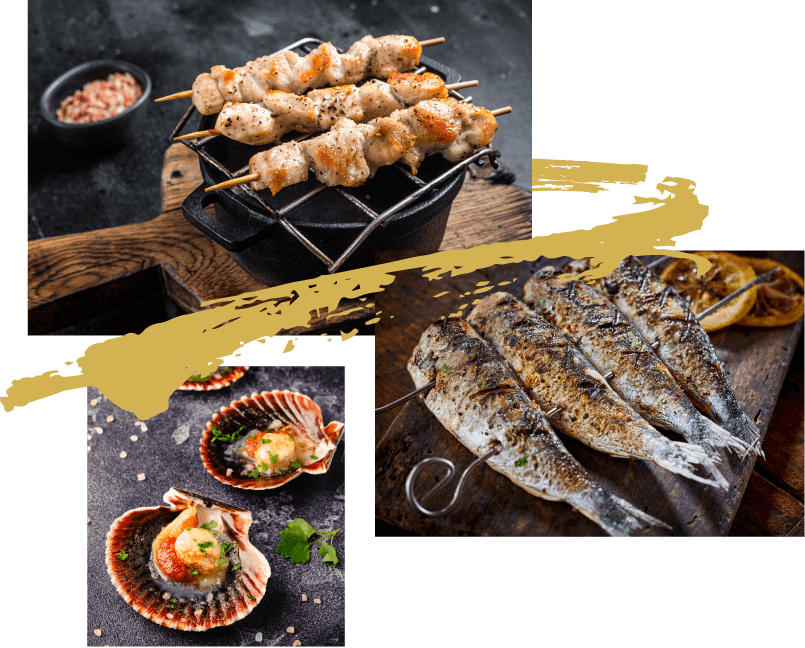 攏玥彡｜Bistro・小酌・夜食_明太子雞肉串、一夜干午仔魚、扇貝